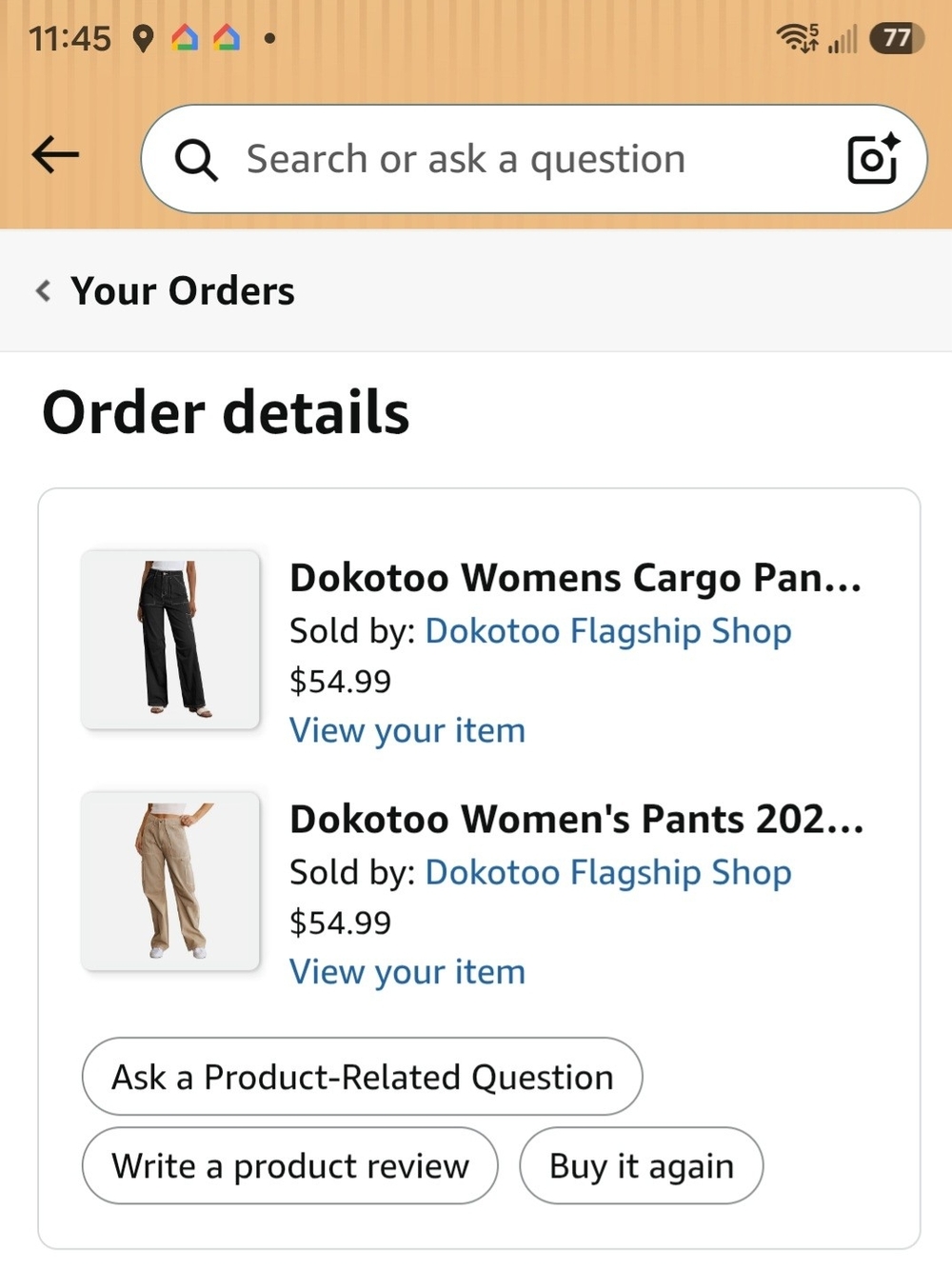 Dokotoo Black Straight-Leg Cargo Pants